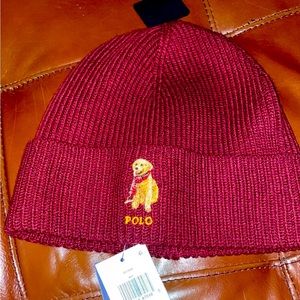 Burgundy Polo beanie